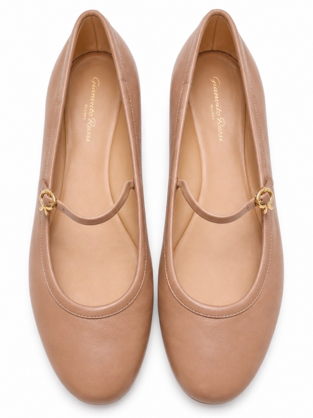 Gianvito Rossi Carla Flats Mary Jane – Beige Leather | EU 40 / US 9.5–10 - Picture 1 of 11